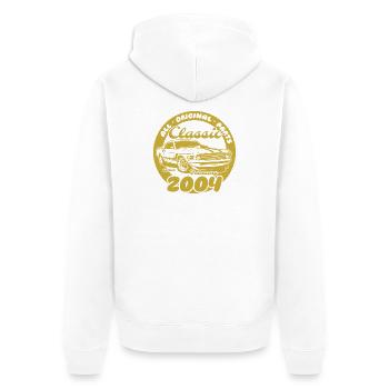 22e anniversaire - Classic Musclecar 02/2004 - Veste à capuche bio Premium Unisexe - blanc - Dos - Thijin (182cm)