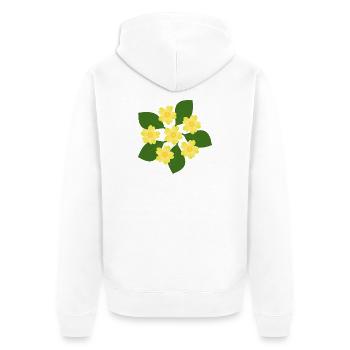 Februar Geburtstag Blüte Primeln Geburtstagsblume - Unisex Premium Bio Zip Hoodie - Weiß - Hinten - Thijin (182cm)