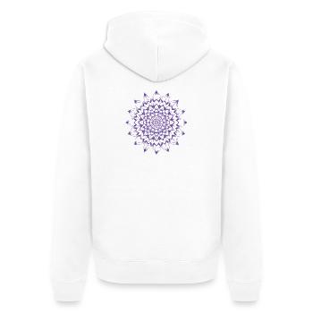 Mandala - Unisex Premium Bio Zip Hoodie - Weiß - Hinten - Thijin (182cm)