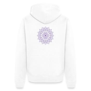 Mandala - Unisex Premium Bio Zip Hoodie - Weiß - Hinten - Thijin (182cm)