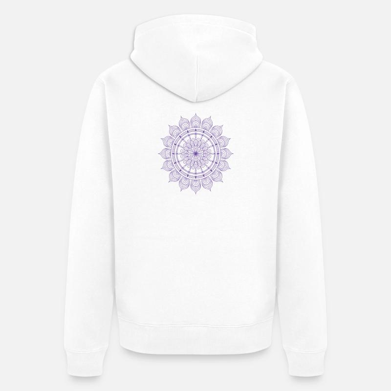 Mandala - Veste à capuche bio Premium Unisexe - blanc