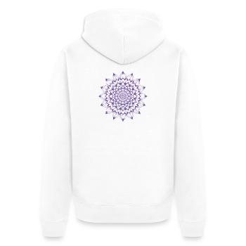 Mandala - Unisex Premium Organic Zip Hoodie - white - Back - Thijin (182cm)