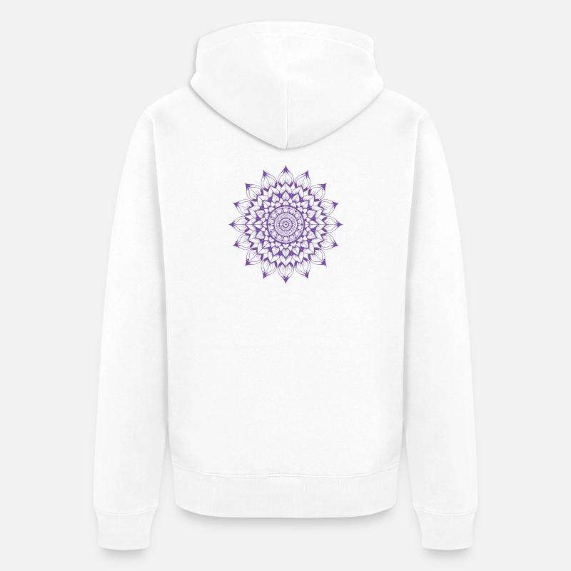 Mandala - Veste à capuche bio Premium Unisexe - blanc