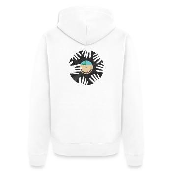 Disco Oasi Tropisch - Unisex Premium Bio Zip Hoodie - Weiß - Hinten - Thijin (182cm)