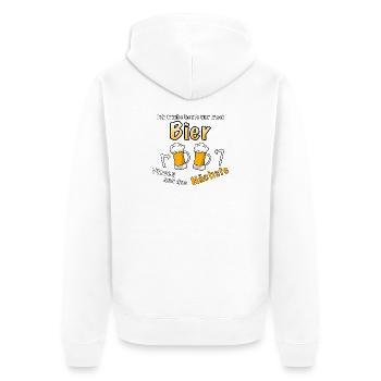 Noch ein Bier, bitte - Unisex Premium Bio Zip Hoodie - Weiß - Hinten - Thijin (182cm)