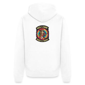 Chien guitare Rock & Bark Tie-Dye - Veste à capuche bio Premium Unisexe - blanc - Dos - Thijin (182cm)