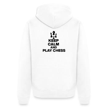 KEEP CALM AND PLAY CHESS! SCHACHSPIELER schwarz - Unisex Premium Bio Zip Hoodie - Weiß - Hinten - Thijin (182cm)