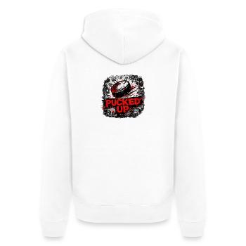 Pucked Up Graffiti Punk - Unisex Premium Bio Zip Hoodie - Weiß - Hinten - Thijin (182cm)