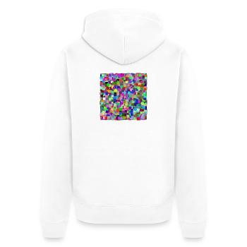 Colorful Squares - Unisex Premium Organic Zip Hoodie - white - Back - Thijin (182cm)