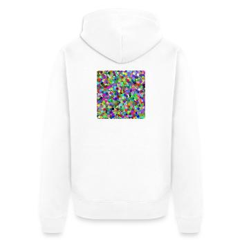 Bunte Konfetti-Kreise - Unisex Premium Bio Zip Hoodie - Weiß - Hinten - Thijin (182cm)