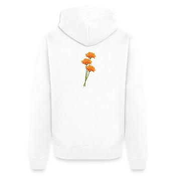 Orange Gerbera Trio - Veste à capuche bio Premium Unisexe - blanc - Dos - Thijin (182cm)