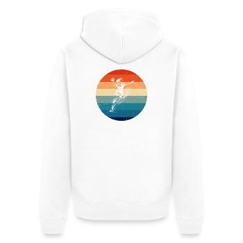 Klassisches Handball Motiv fuer Frauen - Unisex Premium Bio Zip Hoodie - Weiß - Hinten - Thijin (182cm)