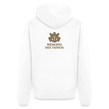 Soleil Taïnos Rétro - Veste à capuche bio Premium Unisexe - blanc - Dos - Thijin (182cm)