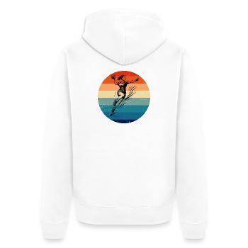 Modernes Handball Artwork fuer Frauen - Unisex Premium Bio Zip Hoodie - Weiß - Hinten - Thijin (182cm)