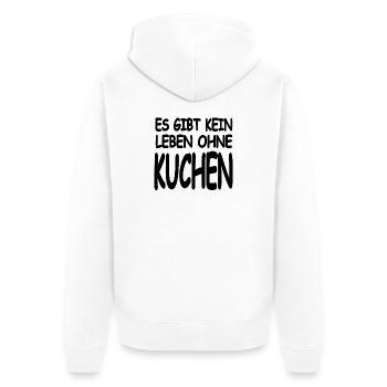 Kuchen - Unisex Premium Bio Zip Hoodie - Weiß - Hinten - Thijin (182cm)