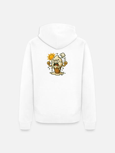 Wenn Eis bei Hitze ausrastet - Unisex Premium Bio Zip Hoodie - Weiß