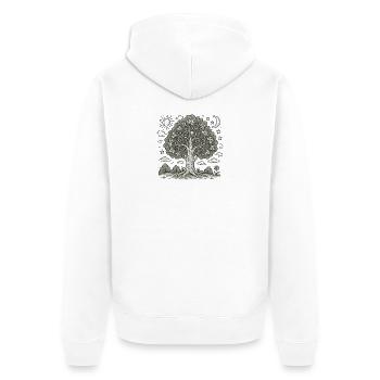 Arbre de vie - Veste à capuche bio Premium Unisexe - blanc - Dos - Thijin (182cm)