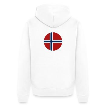 Drapeau rond norvégien - Veste à capuche bio Premium Unisexe - blanc - Dos - Thijin (182cm)