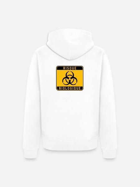 panneau_RISQUE_BIOLOGIQUE_31 - Unisex Premium Organic Zip Hoodie - white