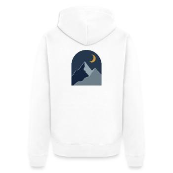 Midnight Mountain Serenity - Unisex Premium Bio Zip Hoodie - Weiß - Hinten - Thijin (182cm)
