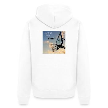 Sky Is The Limit Hoops - Unisex Premium Organic Zip Hoodie - white - Back - Thijin (182cm)