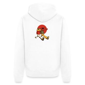 Capybara and Gator - Unisex Premium Organic Zip Hoodie - white - Back - Thijin (182cm)
