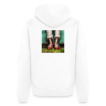L'énergie en rouge - Veste à capuche bio Premium Unisexe - blanc - Dos - Thijin (182cm)