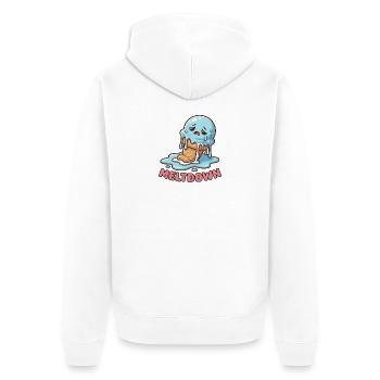 Effondrement total - Dessert triste et drôle - Veste à capuche bio Premium Unisexe - blanc - Dos - Thijin (182cm)