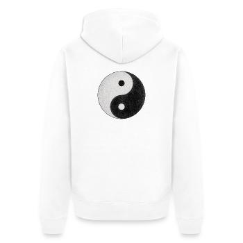 Yin and Yang Symbol - Unisex Premium Organic Zip Hoodie - white - Back - Thijin (182cm)