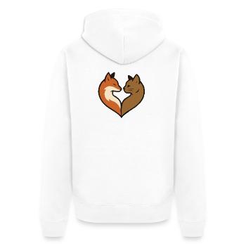Animal Heart Shape - Unisex Premium Organic Zip Hoodie - white - Back - Thijin (182cm)