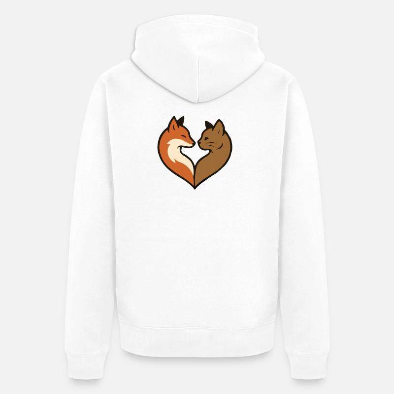 Forme de cœur d’animal - Veste à capuche bio Premium Unisexe - blanc