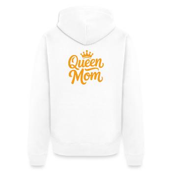 Queen Mom - Unisex Premium Organic Zip Hoodie - white - Back - Thijin (182cm)