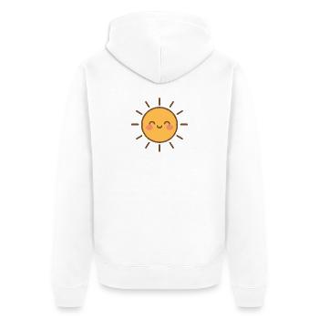 Sonne Süßes Lächeln - Unisex Premium Bio Zip Hoodie - Weiß - Hinten - Thijin (182cm)