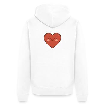 Warm smiling heart - Unisex Premium Organic Zip Hoodie - white - Back - Thijin (182cm)