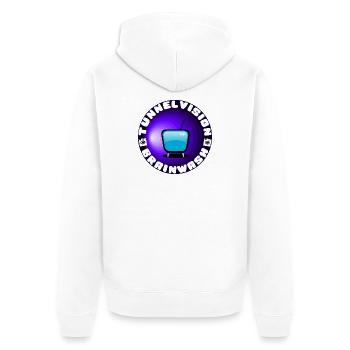 TunnelVision - Brainwash - Unisex Premium Bio Zip Hoodie - Weiß - Hinten - Thijin (182cm)