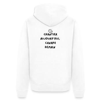 Site phrase - Unisex Premium Organic Zip Hoodie - white - Back - Thijin (182cm)