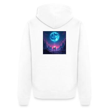 Moon Path of Togetherness - Unisex Premium Organic Zip Hoodie - white - Back - Thijin (182cm)