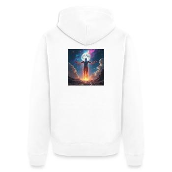 Héros Musclé de Feu Luni - Veste à capuche bio Premium Unisexe - blanc - Dos - Thijin (182cm)
