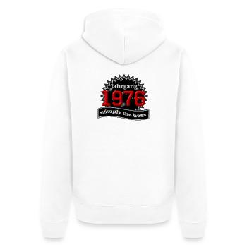 Vintage 1976 – Simply the Best - Unisex Premium Organic Zip Hoodie - white - Back - Thijin (182cm)