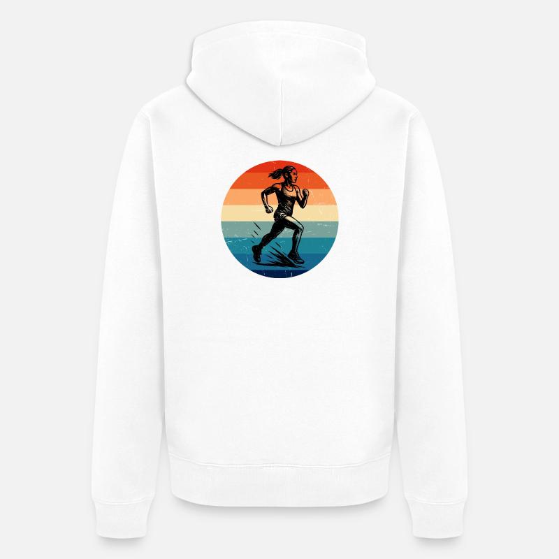 Motif classique de course - Veste à capuche bio Premium Unisexe - blanc