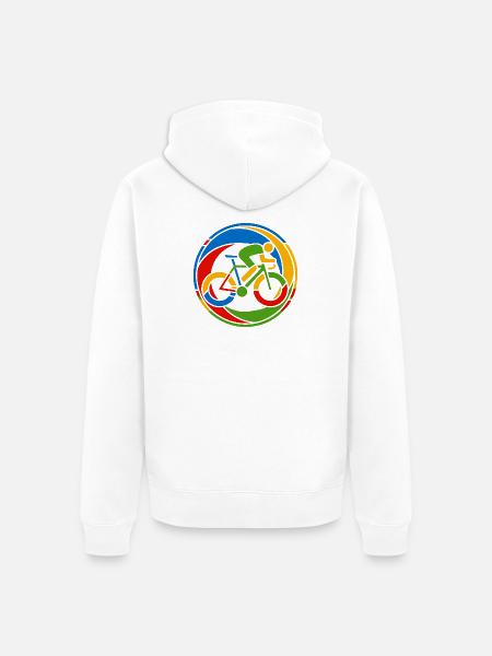 Buntes Fahrrad Rennrad Kunst Motiv - Unisex Premium Bio Zip Hoodie - Weiß