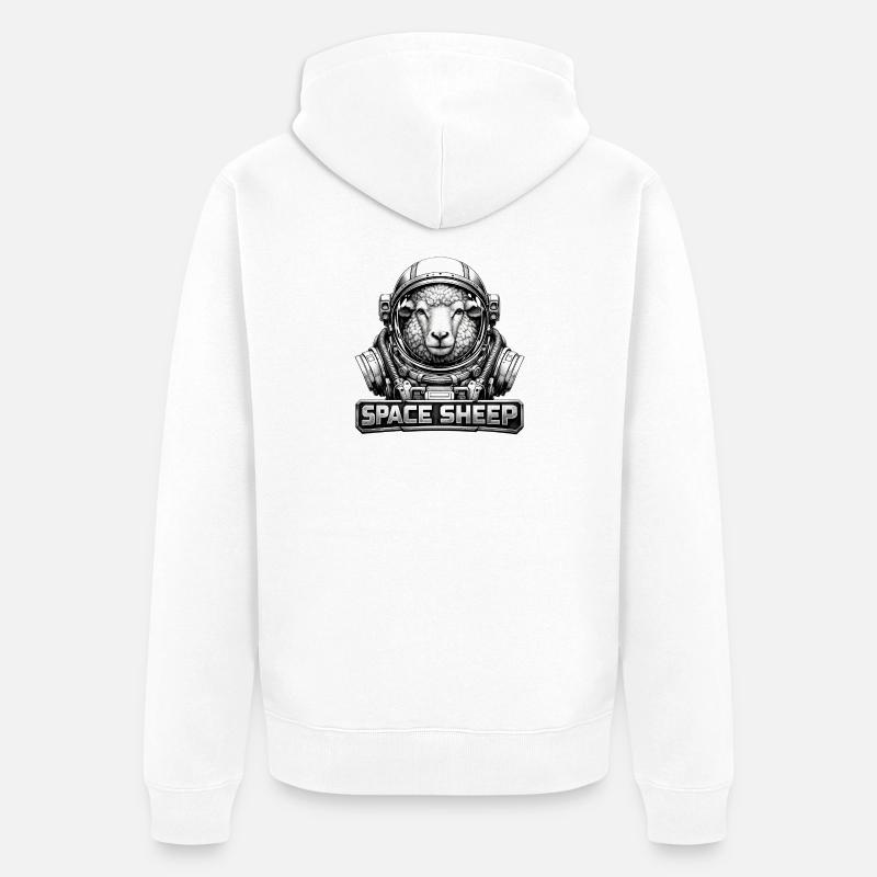 Astronaute mouton de l’espace - Veste à capuche bio Premium Unisexe - blanc