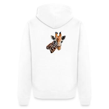 Giraffe portrait of course - Unisex Premium Organic Zip Hoodie - white - Back - Thijin (182cm)
