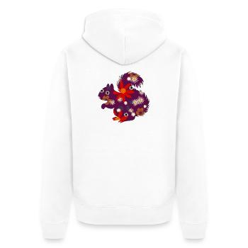 süße kleintiere, Blumenmuster - Unisex Premium Bio Zip Hoodie - Weiß - Hinten - Thijin (182cm)