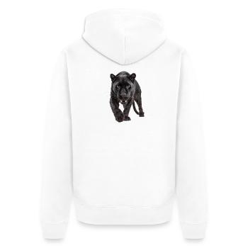 Schwarzer Panther – Kraft, Fokus, Dominanz - Veste à capuche bio Premium Unisexe - blanc - Dos - Thijin (182cm)