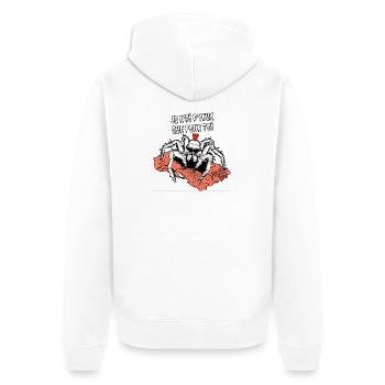 ICH HABE NUR AUGEN FÜR DICH! (Spinne) - Unisex Premium Bio Zip Hoodie - Weiß - Hinten - Thijin (182cm)