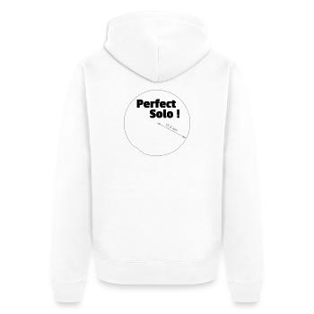 Perfect Solo - Unisex Premium Bio Zip Hoodie - Weiß - Hinten - Thijin (182cm)