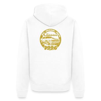 30e anniversaire - Classic Musclecar 03/1996 - Veste à capuche bio Premium Unisexe - blanc - Dos - Thijin (182cm)
