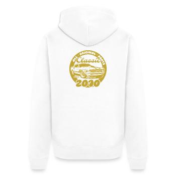 16. Geburtstag - Klassiker Musclecar 03/2010 - Unisex Premium Bio Zip Hoodie - Weiß - Hinten - Thijin (182cm)