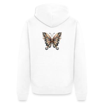 butterfly - Unisex Premium Organic Zip Hoodie - white - Back - Thijin (182cm)
